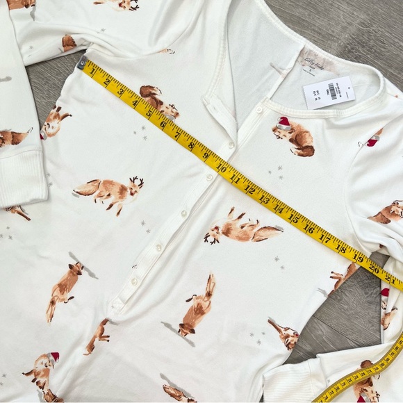 Gilly Hicks Dreamworthy Soft Jumpsuit Christmas Foxes White size Small - Picture 7 of 15